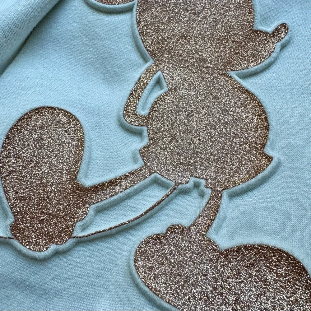 Gap Disney Mickey Mouse Gold Glitter Hoodie Sweatshirt XXL 14 16